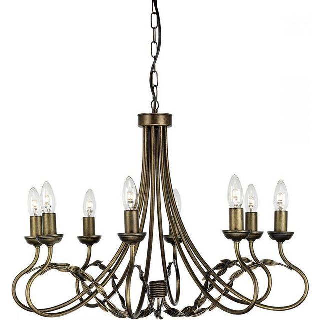 Elstead OV8 BLK/GOLD Olivia Eight Light Chandelier Black/gold