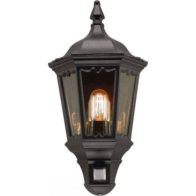 Elstead Medstead Half Lantern Outdoor Wall Light with PIR Sensor - Black