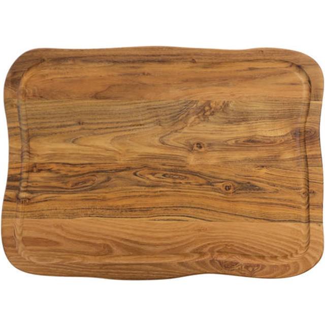 Aida - RAW Teak - skærebræt med saftrille teaktræ 1 stk 45 x 33 x 2 cm