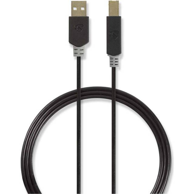 Nedis kabel USB 2.0 A kontakt – B M acho 3 m antracit