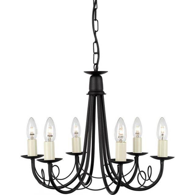 Elstead MN6 IV/GOLD Minster Six Light Chandelier Ivory/gold