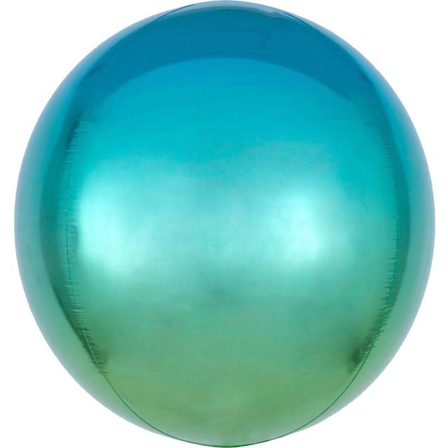 "Orbz" Folienballon in Grün-Blau, kugelrund, Ø 38cm