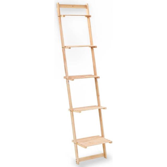 vidaXL Ladder Wall Shelf Cedar Wood 41.5x30x176cm Storage Display Unit Rack