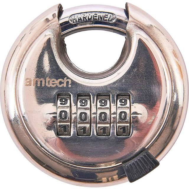 Amtech 70mm 4 Digit Stainless Steel Combination Padlock