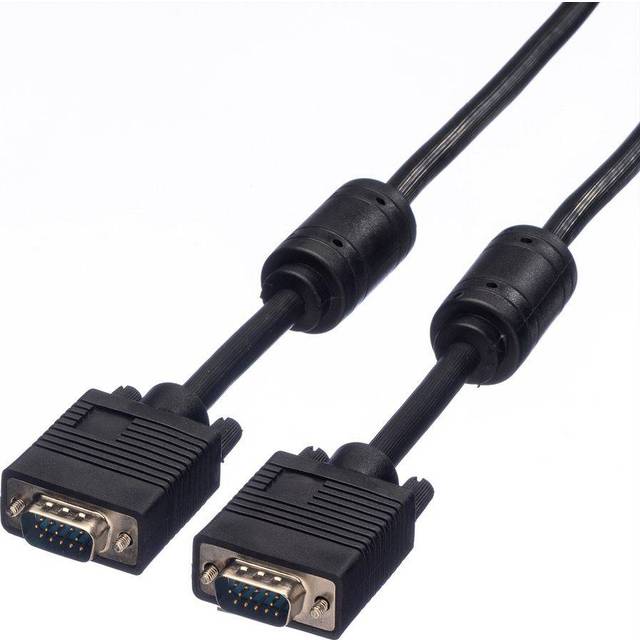 Roline VGA Anslutningskabel VGA 15-polig Kontakt, VGA 15-polig Kontakt 15.00 m Svart 11.04.5265 låsbar VGA-kabel
