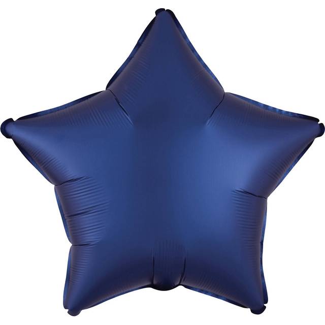 Satin navy blue star foil balloons anagram 18 inches