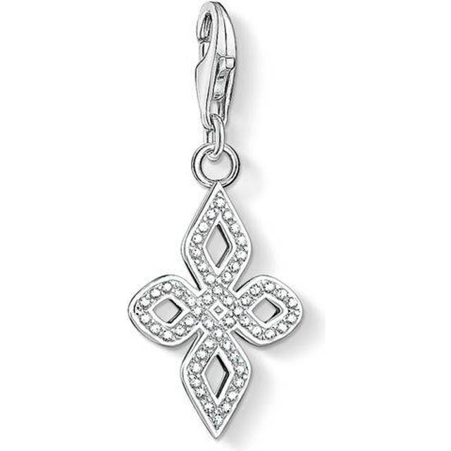 Thomas Sabo Charm Pendant - Silver and Zirconia Small Love Knot - 2.8 x 1.3cm