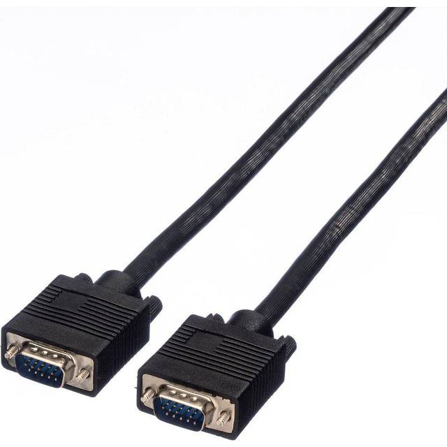 Value VGA Anslutningskabel VGA 15-polig Kontakt, VGA 15-polig Kontakt 10.00 m Svart 11.99.5257 Skärmad VGA-kabel