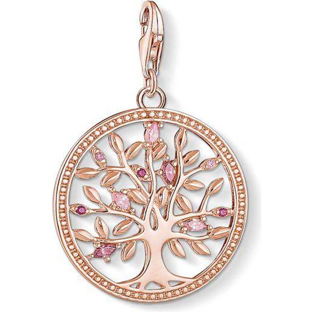 Thomas Sabo Silver Pink Tree Of Love Charm Pendant 1700-626-9