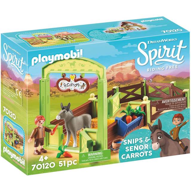 PLAYMOBIL Spirit -70120 Snips och Herr Morot med häststall