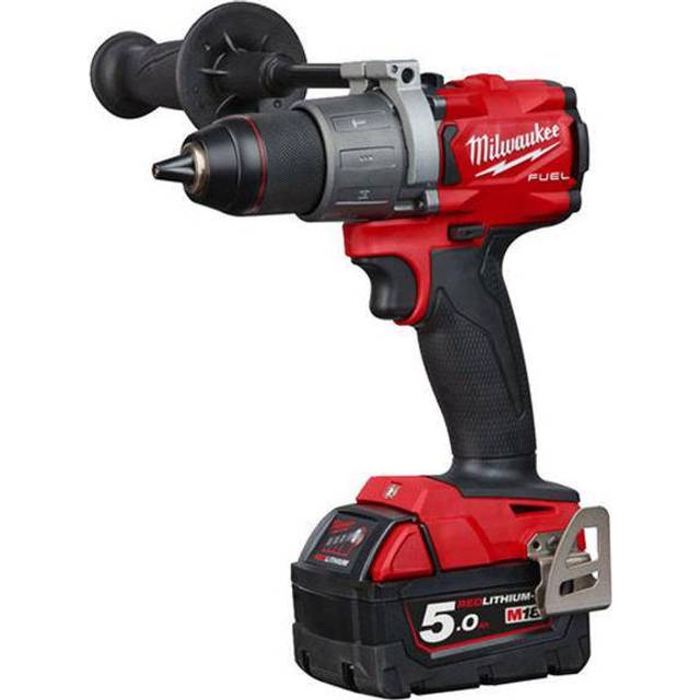 Milwaukee M18FPD2-502X FUEL Combi Drill 2 x 5.0Ah in Red Steel