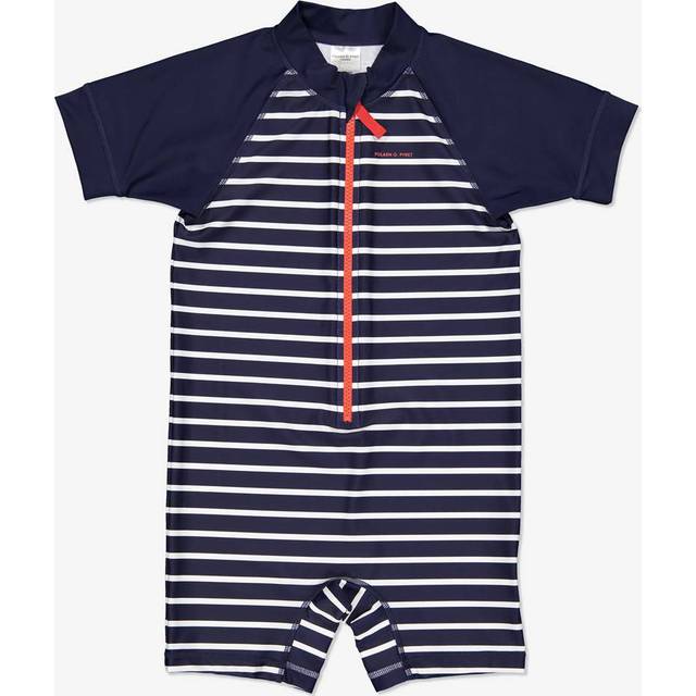 UV Striped Kids Swimsuit - Navy - 1-2y x 86/92