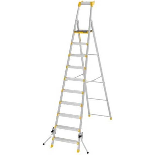 W.steps 55P Trappstege med certifierat aluminium, med stödben 10 steg