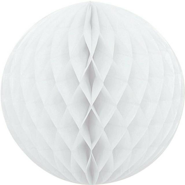 Unique Party  64257  - 20cm White Tissue Paper Honeycomb Ball