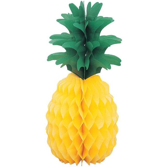 Ananas Wabendeko, exotischer Blickfang, 35cm, Papier, 1 Stück