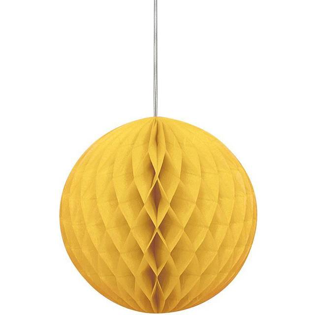 Gelber Wabenball mit Klebepads und Schnur zum Aufhängen, 20,3 cm