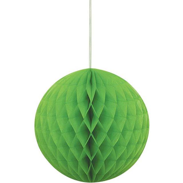 Wabenball grün mit Schnur, 20cm, Wabendekoration aus Papier