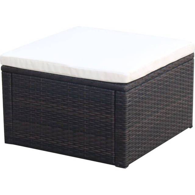 Fotpall ottoman 53x53x30 cm konstrotting brun