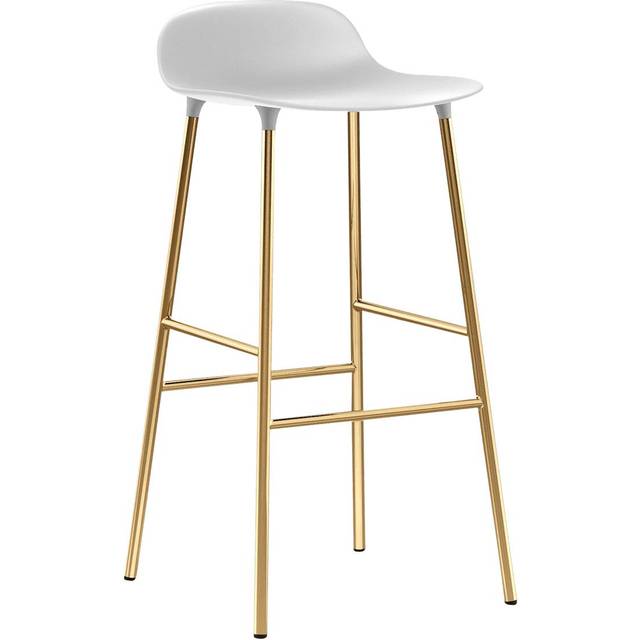 Normann Copenhagen Form Barstol H75 cm Hvid/Hvid Stål