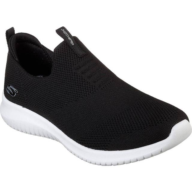 Skechers Ultra Flex First Take Womens Slip On Walking Sneakers  Black/