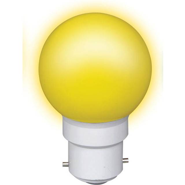 3x yellow led light bulb golf ball sylvania 0.5w g45 festoon lamp b22 bayonet
