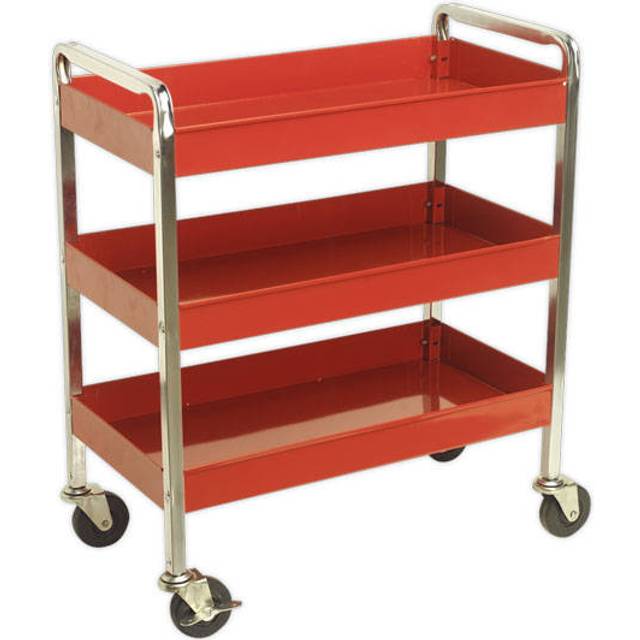 Sealey Heavy Duty 3 Shelf Workshop Trolley Red