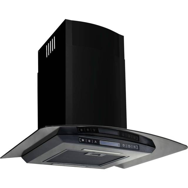 Väggmonterad köksfläkt rostfritt stål 756 m³/h 60 cm svart
