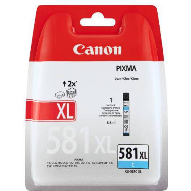 Canon CLI-581XLC Original Canon 581XL High Capacity Cyan Ink Cartridge - CLI 581XL C, 8.3ml