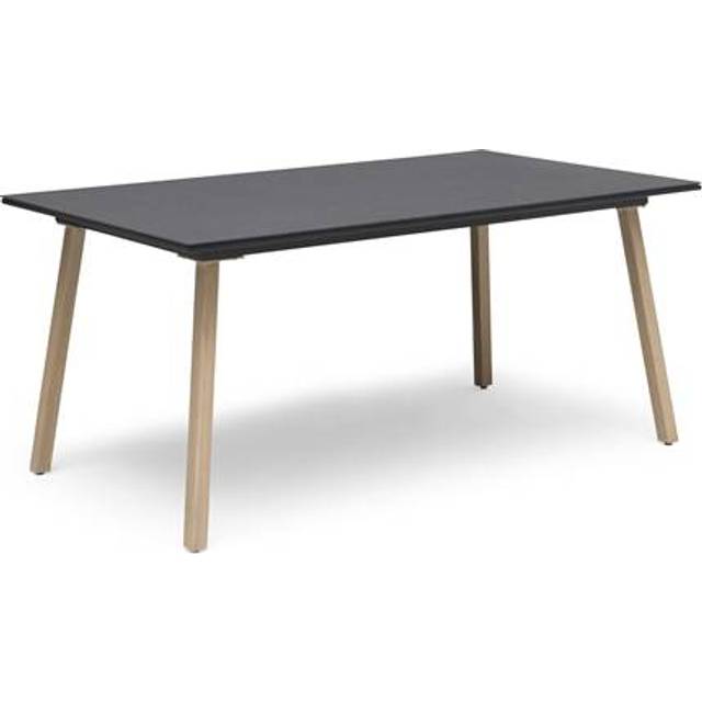 Hillerstorp Fyrsnäs matbord Natur aluminium/gråsvart glas 90 x 160 cm