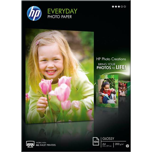 HP Everyday Photo Paper, Glossy, 200 g/m2, A4 (210 x 297 mm), 100 sheets