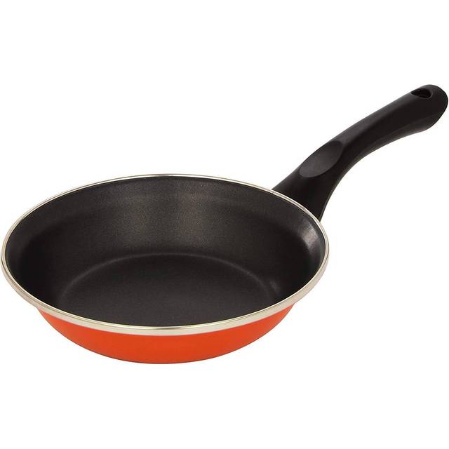 IBILI Frying pan New 18 cm of Enamelled Steel/Plastic, Orange/Black, 18 x 40 x 4.2 cm