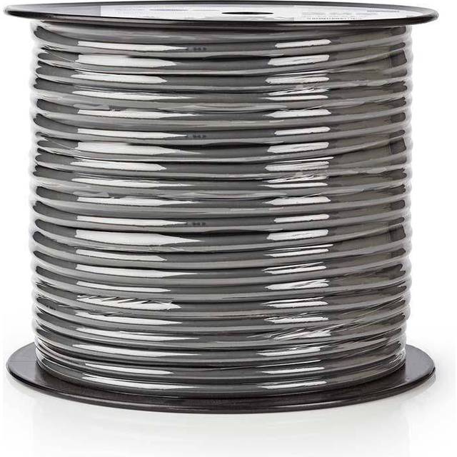 Nedis Högtalarkabel – 2 x 2,50 mm² – koppar – 100,0 m – rund – PVC – mörkgrå – rulle