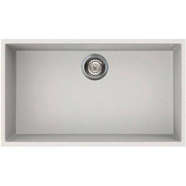 Reginox Elleci Quadra Kitchen Sink Single Bowl White Granite Undermount Waste