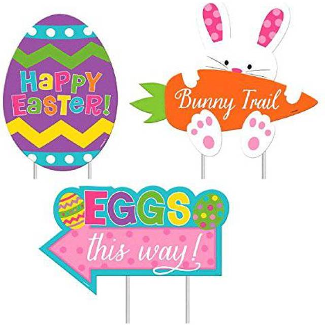 Amscan Easter Sidewalk Signs, Assorted Sizes, Multicolored