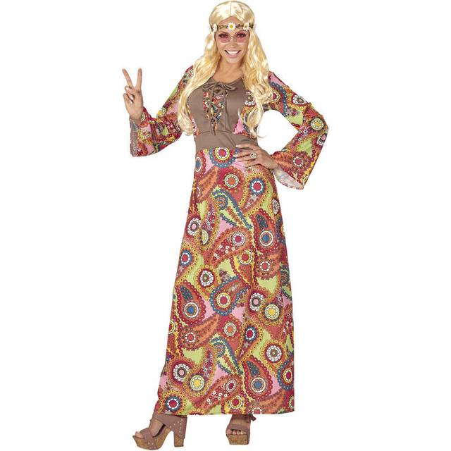 W WIDMANN MILANO Party Fashion – Kostym hippie dam, klänning, blomma kraft, reggae, karnevalkostymer