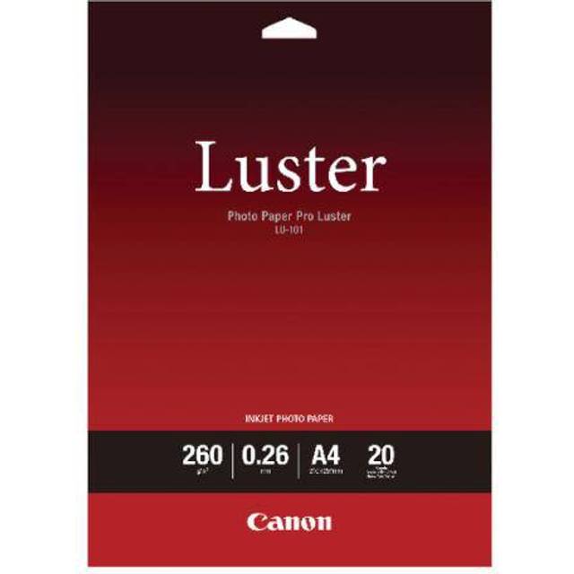 Canon Photo Paper Pro Luster LU-101 - Lyster - 260 mikrometer - A4 (210 x 297 mm) - 260 g/m² - 20 ark fotopapper - för PIXMA PRO-1, PRO-10, PRO-100, TS7450i