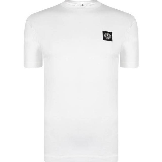 Stone Island, T-Shirts, male, White, 2XL, Compass Patch Logo Cotton T-Shirt