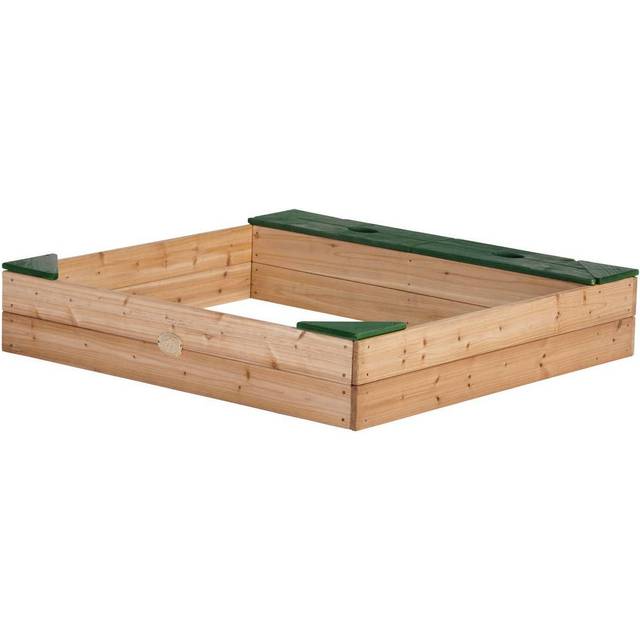 Amy 115Cm x 22Cm Wood Sandbox with Cover - Brown (21.8cm H X 115cm W X 115cm L)