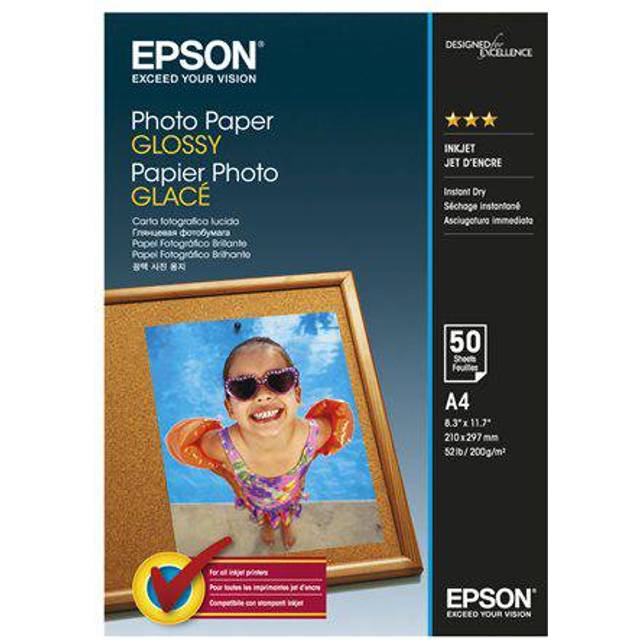 Epson - Blank - A4 (210 x 297 mm) - 200 g/m² - 50 ark fotopapper - för EcoTank ET-2850, 2851, 2856, 4850, EcoTank Photo ET-8500, WorkForce Pro WF-C5790