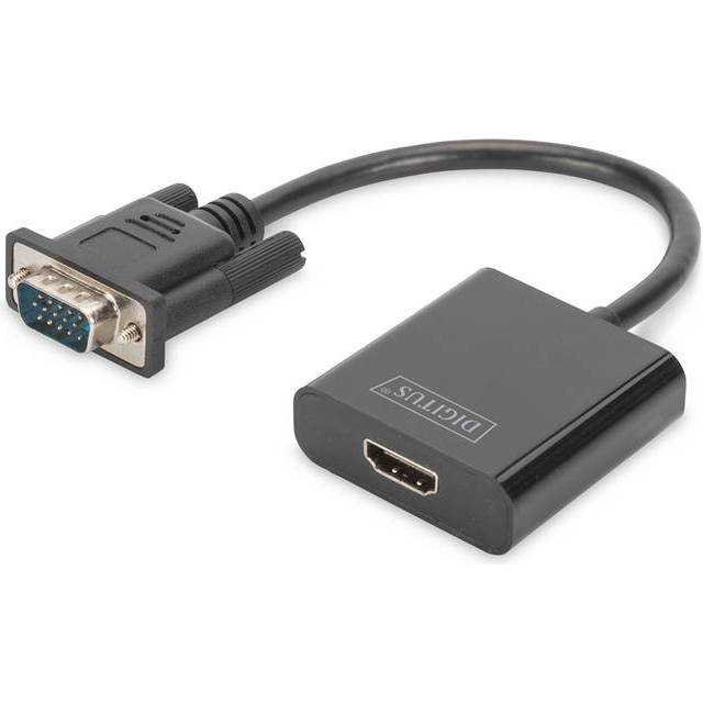 VGA to HDMI Converter + Audio (3.5mm) Full HD (1080p), cable type (15 cm), black