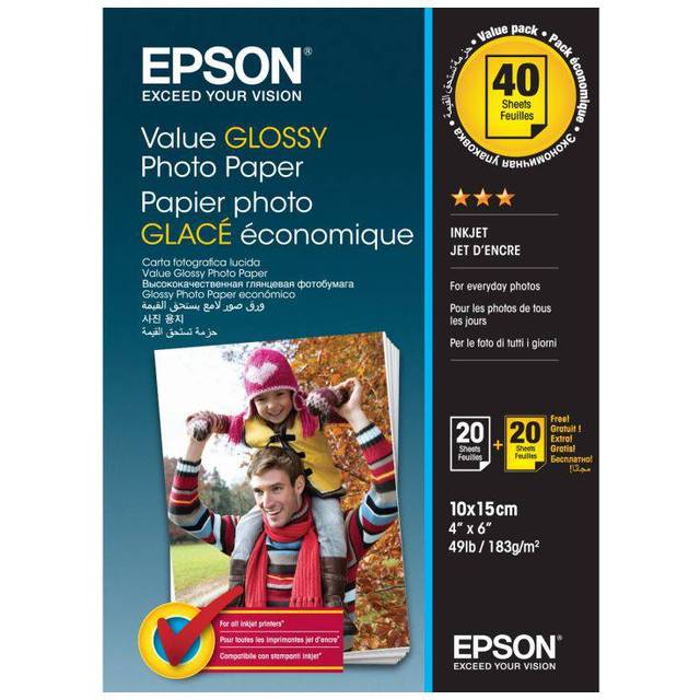 Epson 10x15 Gloss Photo Paper - 40 Sheets