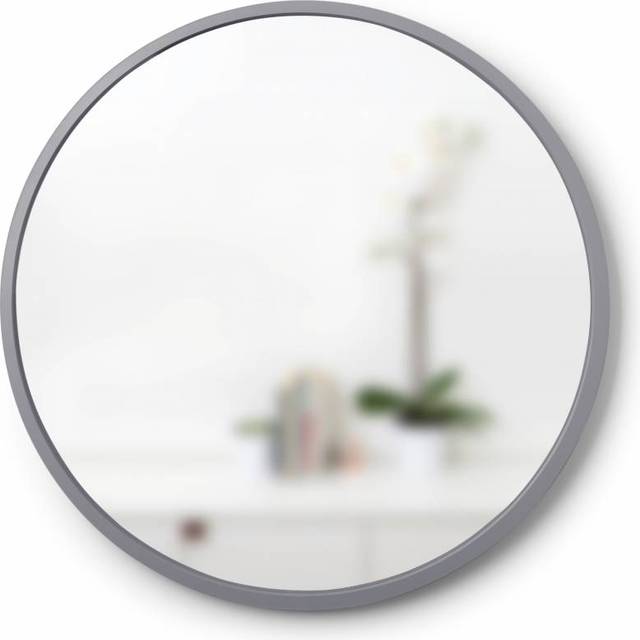 Umbra Hub Rubber Round Mirror, 60cm, Black