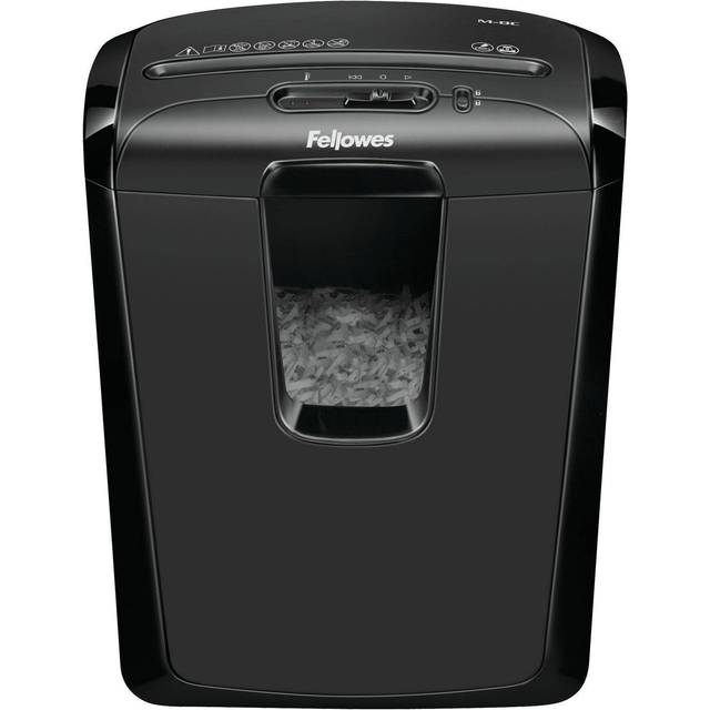 Fellowes Powershred M-8C 8 Sheet Cross Cut Personal Shredder With Safety Lock, Black