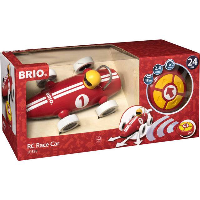 BRIO 30388 Fjärrstyrd racerbil | R/C Race Car. 2 delar. Batteridriven racerbil med fjärrkontroll. Från 24 månader. Perfekt för det lilla barnet.
