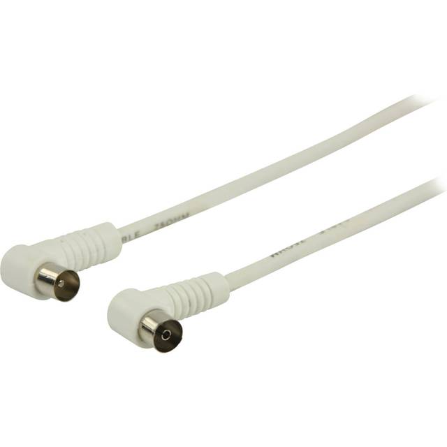 Valueline Koaxialkabel 120 dB Vinklad Koax Hane - Koax Hona 25.0 m Vit