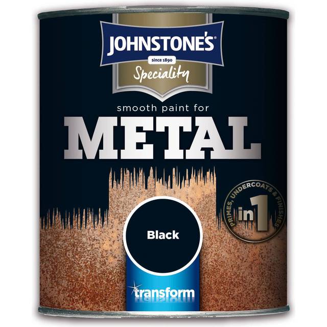 Johnstone's Smooth Paint for Metal Black, 750ml