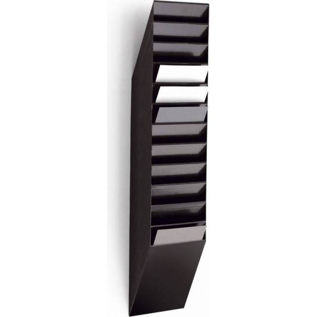 Durable Flexiboxx 12 Wall Mounted Literature Tray - A4 Portrait - Black, Black