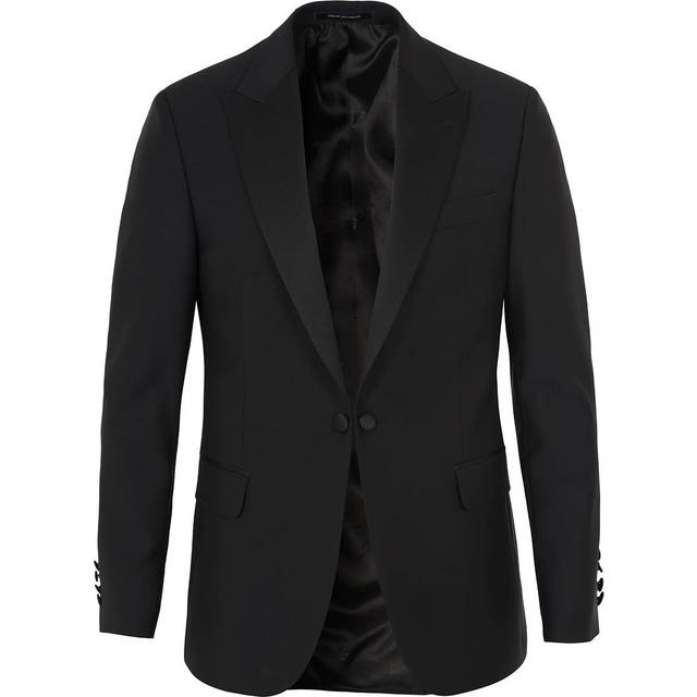 Oscar Jacobson Frampton Wool Tuxedo Blazer Black