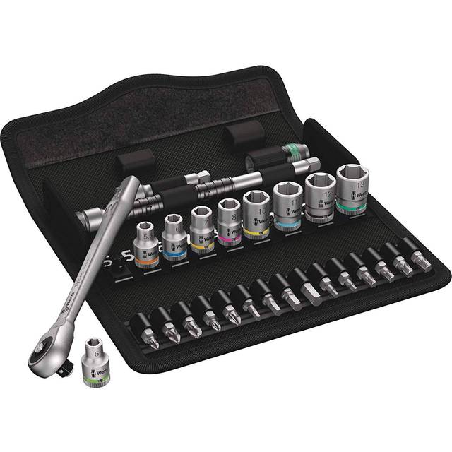 Wera 8100 Sa 7 Zyklop Metal Ratchet Set With Push-Through Square