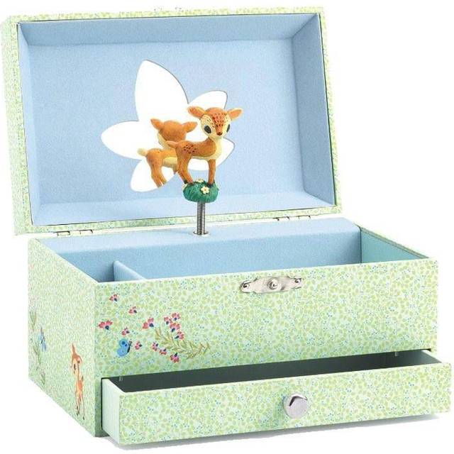 Djeco Smyckeskrin m. Musik - 18x10x13 cm - Rådjur - Djeco - One Size - Smyckeskrin